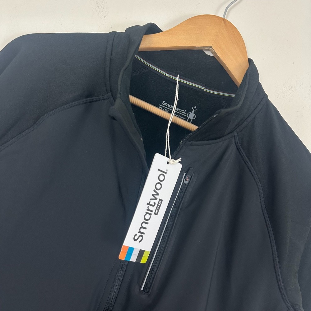 Smartwool Women Active Fleece Wind 1/2 Zip Jacket Black Wool XL SW002660001